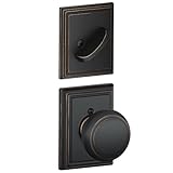 Schlage F59 AND 716 ADD Addison Collection Andover Handleset Interior Knob, Aged Bronze (Interior Ha