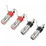 uxcell 端子バインディングポストアンプ ジャックスピーカーコネクタ ブラック レッド 2セット