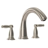 Hansgrohe 06120820 Swing C 3-Hole Roman Tub Set Trim with Lever Handles, Brushed Nickel [並行輸入品]