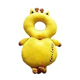 yuzuyu_shop 赤ちゃん 子供 頭保護 転倒防止 枕 クッション リュック 涼しい 夏 メッシュ 黄色 きりん キリン
