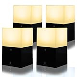 【4個セット】ottostyle.jp 屋外から室内にも使える LEDセンサーガーデンライト 電球色タイプ 角型 電球色 (約)幅12cm×奥行12cm×...