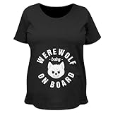 カスタマイズされたガールズWerewolf Baby On Board :マタニティコットンTシャツ US サイズ: L カラー: ブラック