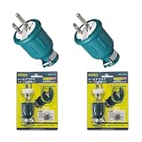 GOODGOODS 2個セット 防雨型 2芯/3芯兼用 ゴムプラグ 1500Wまで対応 屋外用 防雨型コンセント 屋外用 防水アダプター pse認定済み コンセントプラグ 電源プラグ 防水プラグ 防水コネクタ 100v コンセント オス コネクタ コネクタ CT125K