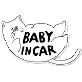 ふとったねこ ステッカー penitto 北欧 おしゃれ コンパクト (BABY IN CAR［マグネットタイプ］)