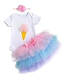 EOZY ベビー おむつカバー ロンパース 半袖 ヘアバンド 3点セット ブルマ 赤ちゃん チュチュスカート 可愛い 女の子 リボン飾り 撮影記念 S B