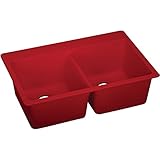 エルケイ住宅用elxu3322ma0エルケイクォーツLuxeダブルボウルアンダーマウントシンク、Maraschino、33 " x 18 – 3 / 4 " x 9 – 1 / 2 "