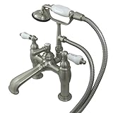 Kingston Brass CC607T8 Vintage 7-Inch Center Deck Mount Leg Tub Filler, Satin Nickel [並行輸入品]