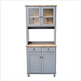 フレンチカントリー家具 食器棚 カップボード 幅78 ブルーグレー 手作り ナチュラル 北欧カントリー風 カントリー調