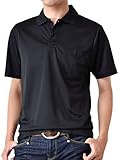 (アローナ)ARONA 無地 ポロシャツ DRYストレッチ メンズ ユニフォーム 吸汗速乾 制服 メンズ ポケットあり/Y 半袖Ａブラック LL