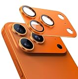 ZXZone for iPhone 17 Pro Max カメラフィルム アルミ合金製＋AR高透過率強化ガラス アイフォン 17 Pro Max レンズ保護 カメラカバー レンズ保護 フィルム 防爆裂 ・耐衝撃・スクラッチ防止・露出オーバー防止・ケースに干涉なし (オレンジ, iPhone17 Pro Max)