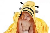 (スマイル ワキキ)Smile YKK 可愛い ベビー バスローブ アニマル バスタオル キッズ フード付き 温泉 お風呂 ビーチ 蜜蜂 イエロー