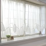出窓用カーテン スタイルレース トリコット フリル付 Wスカラップ 幅400×丈115cm [最長部] CSZ