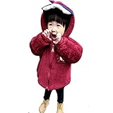 CXYP　ベビー服 子供服　秋冬　コート　恐竜　可愛い　キッズ　裏ボアコート 防寒　アウター 　男の子　女の子　保温トレーナー　 (120cm, レッド)