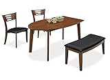 北欧風 モダン ダイニング4点セット 4人掛け用 ウォールナット突板 ブラウン