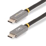 StarTech.com USBケーブル／USB4（40 Gbps）／1m／Type-C - Type-C／オス – オス／8K60Hz／100W Power Delivery／USB-IF認証／DP Altモード／Thunderbolt 4/3/USB 3.2互換／RoHS準拠／高速充電データ転送 タイプCケーブル CC1M-40G-USB-CABLE