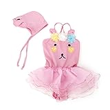 TopTie幼児Girlscm水着/バススーツ ラブリーうさぎチュチュスカート - ピンク - Size5