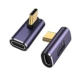 YFFSFDC USB C 変換 アダプター 2個セット 左右 90° ミドルベント【40Gbps高速データ転送&100W/5A急速充電& 8K@60Hz映像出力】L字 L型 タイプc type-c 変換アダプタ 90度 オス メス USB C コネクター スリムデザイン Thunderbolt 3、Mac Book Pro、L G G5 V20などのType Cデバイスに対応