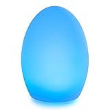LEDナイトライト、Loftek形状ライト、充電式、コードレス装飾ライト16 RGBカラー、リモート制御、8インチEgg Shape
