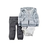 カーターズ Carter's ボディスーツ + カーディガン + パンツ 豪華3点セット 3-Piece Cardigan Set 6M (61-67cm)