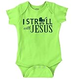 Stroll Withベビーギフト新しい両親Jesus Christian Cute Funny Onesieボディスーツ カラー: グリーン