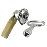 uxcell　パネルロック　三角型　錠　鍵付　金属　キャビネット用