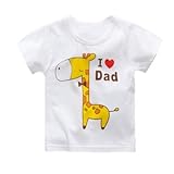 キッズ　ベビーTシャツ　半袖　　男女兼用　綿100%　白　かわいい　80cm　90cm (黄色キリン＿90cm)