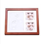 ベビーフレーム 手形 足形 赤ちゃん フォトフレーム ベビープリント 写真立て 安全粘土 赤ちゃん 出産祝い 内祝い ベビー手形記念品 置き掛け兼用 上質な木製フレーム ベビーギフト男女兼用 サイズ/