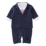 Zhhlinyuan 良質 Newborn Romper Long Sleeve Gentleman Set Two pieces 赤ちゃん Boys Jumpsuit