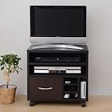 山善(YAMAZEN) まとめて収納できる小型テレビ台 FGTV-600C(DBR)