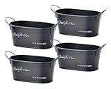 ナチュラルブリキポット オーバルSS ブラック 145×85×65Hmm 3197-D-BK 4個セット