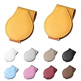 サングラスホルダー 車 メガネホルダー レザー素材 眼鏡を守ります サンバイザー サングラス クリップ 安全運転 車用収納 取り付け簡単 マグネット 選べる9色 カー用品 車載収納用 車 アクセサリー（丸型・「ブラウン」1個）