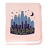 CafePress – Philly Skyline Mega Cool – スーパーソフトベビー毛布、新生児おくるみ ピンク 07668748776832E