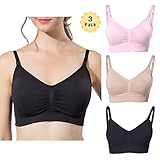 EZCLASSY 組み合わせ産前 産後 授乳ブラ マタニティ ブラジャー ノンワイヤー クロス オープン ホックバックルが簡単 取り外し タイプ 下着 レ (COLOR2) [並行輸入品]