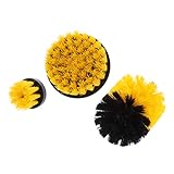 F Fityle 清掃ブラシ　電動ドリルブラシ　1/4インチ　タイル 浴漕 グラウト　清掃ブラシ　スクラブブラシ　全5色選択 - 黄