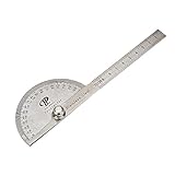 Anself ステンレス鋼 分度器 ラウンドヘッド 回転ゴニオメーター角度ルーラー プロの測定ツール