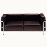 LC3グランコンフォール2人掛けソファ黒革（イタリア製）