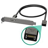 [LINKUP] USB3.2Gen2 2x2 20GbpsUSB-Cタイプ内部パネルケーブルマウントマザーボードヘッダー拡張アダプター | オスカバー付き20ピンAキー、メスPCIブラケット付きUSB-Cコネクター 40CM