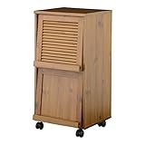 ルーバー扉付きキッチン収納★IIRO(イーロ）フラップワゴン45 ライトブラウン