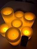 FLAMELESS　WAXキャンドル7個セット バニラの香り［リモコン付、5h/10h消灯タイマー、単3電池14個使用テスト用付］　 [並行輸入品]