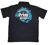 [オリオンビール] ポロシャツ 泡乗りジンベエザメ 黒 グッズ Tシャツ (S)
