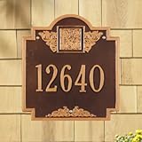 正方形モノグラム標準壁単線アドレスPlaque – ブラック/ゴールド