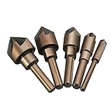 Preamer 5pcs 高速度鋼 面取り カッター バリ取り カウンタシンク 82度 5刃数木工 工具 ロースト 加工 1/4 3/8 1/2 5/8 3/4