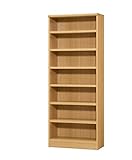 本棚 幅70 高さ180 7段 日本製 大容量 書棚 木製 収納 収納棚 コミック収納 文庫本棚 棚 ラック エースラック タフ カラーラック ナチュラル B075M9LYQ8