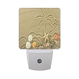 AlazaスタイリッシュなTropical Palm Trees BeachプラグインLED Dusk to Dawnセンサーナイトライト、cool-touchデザイン壁階段用ライト寝室キッチン、廊下