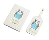 Lillian Rose Luggage Tag and Passport, Blue/Owl, 6.75" x 5.75" by Lillian Rose [並行輸入品]