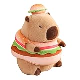 Ungtyb カピバラハンバーガーのぬいぐるみ、カピバラバーガーぬいぐるみ | かわいいカピバラ人形,写真柔らかいカピバラぬいぐるみ カピバラぬいぐるみ 保育園用カピバラぬいぐるみ 部屋飾り ベッド