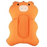 Yosoo 幼児用バスクッション バス枕 ベビーバス用枕 ベビーバスクッション ベビーバスパッド アンチスキッドソフト 幼児 入浴クッション 弾性 ベビーシャワー 脊柱サポート 耐衝撃 通気(オレンジ