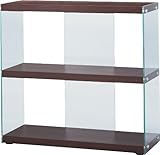 グラスシェルフ ロータイプ [W83 x D31.5 x H77cm] 合成樹脂化粧合板　8mm強化ガラス