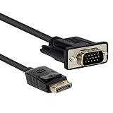 DisplayPort VGA変換 ケーブル DP to VGA 変換ケーブル 1.8m 標準 DP-VGA ケーブル 1080P ディスプレイポート 変換 DP (オス) - VGA(オス)