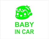 ノーブランド 緑 BABY IN CAR 男の子 Boy 子供 シール ステッカー デカール